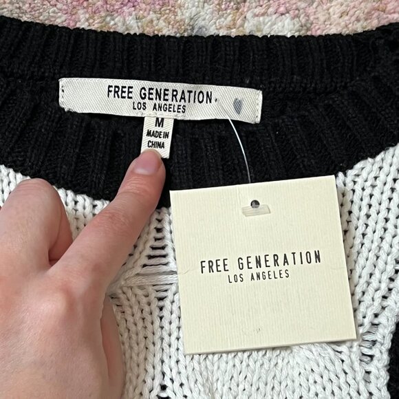 Free Generation Colorblock Fringe Sweater Women's Size M NWT - Picture 5 of 10